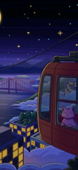 City Nights 3 galaxy phone wallpaper by Purrple Cat