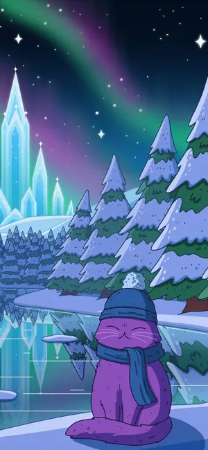 Ice Palace galaxy phone wallpaper by Purrple Cat